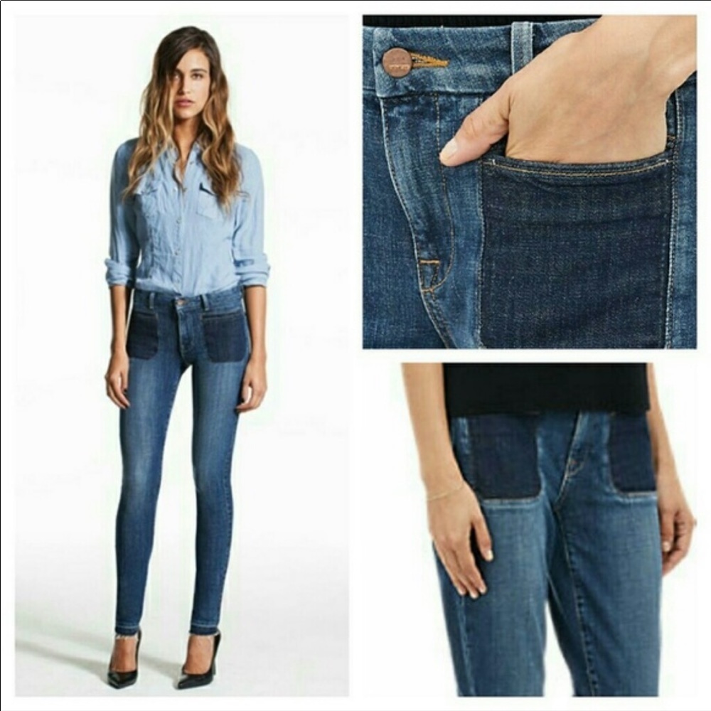 COPY - Genetic Womens Bardot Skinny Denim Jeans, Blue, 25 - Picture 3 of 7